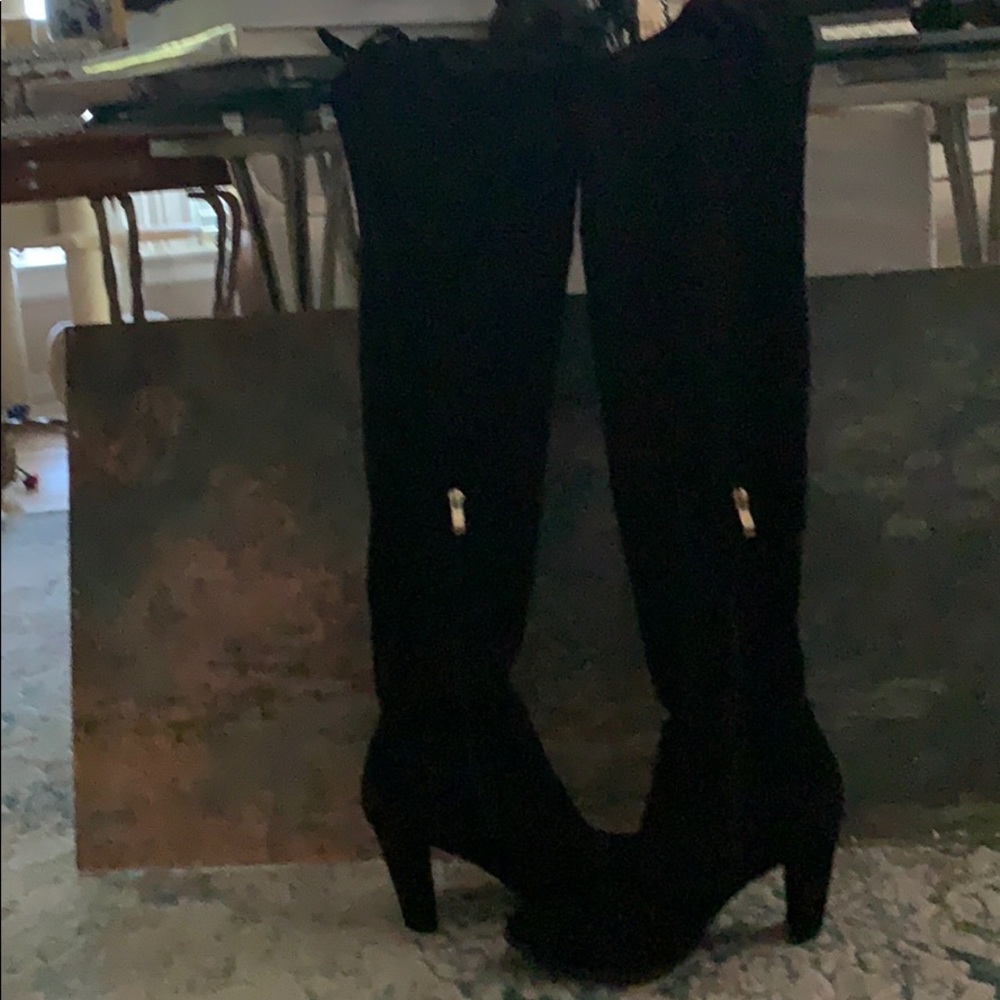 Black Suede Thigh High Suede or Slouchy Boots